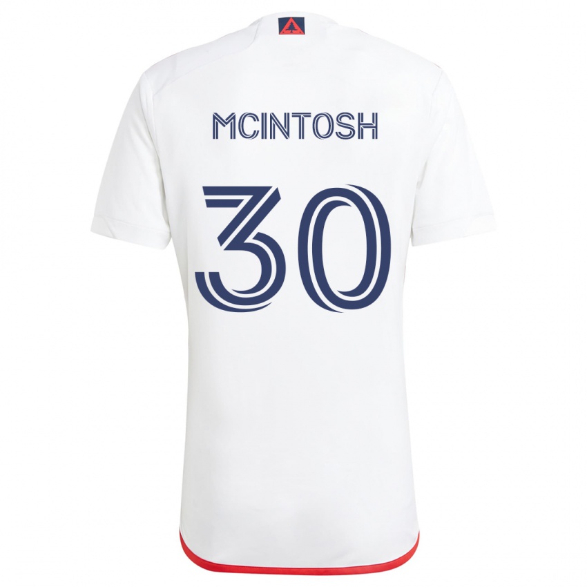 Kinderen Damario Mcintosh #30 Wit Rood Uitshirt Uittenue 2024/25 T-Shirt België