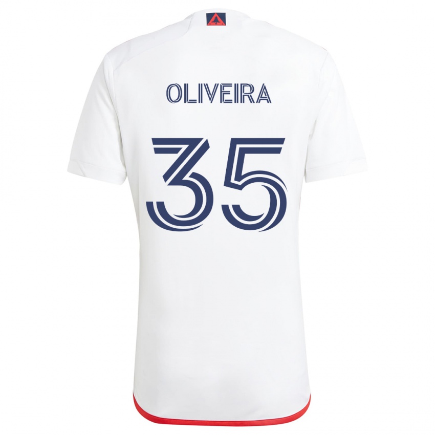 Kinderen Cristiano Oliveira #35 Wit Rood Uitshirt Uittenue 2024/25 T-Shirt België