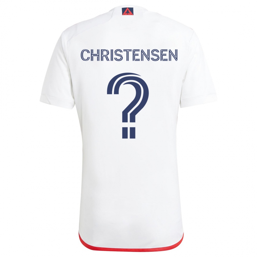 Kinderen Kevin Christensen #0 Wit Rood Uitshirt Uittenue 2024/25 T-Shirt België