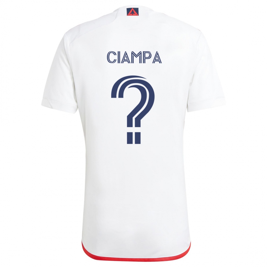 Kinderen Giuseppe Ciampa #0 Wit Rood Uitshirt Uittenue 2024/25 T-Shirt België