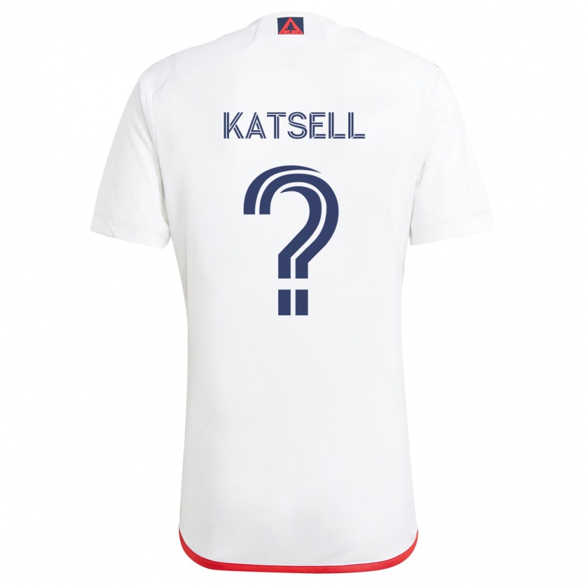 Kinderen Levi Katsell #0 Wit Rood Uitshirt Uittenue 2024/25 T-Shirt België