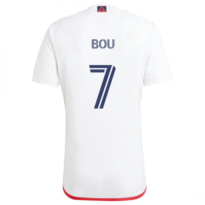 Kinderen Gustavo Bou #7 Wit Rood Uitshirt Uittenue 2024/25 T-Shirt België