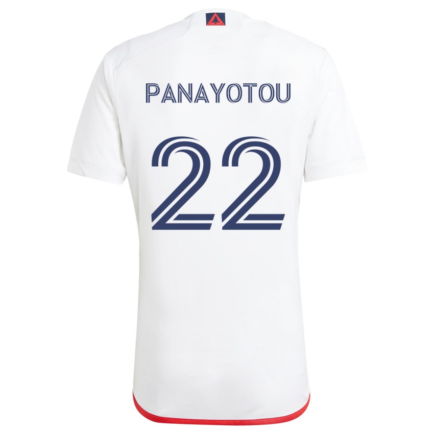 Kinderen Jack Panayotou #22 Wit Rood Uitshirt Uittenue 2024/25 T-Shirt België