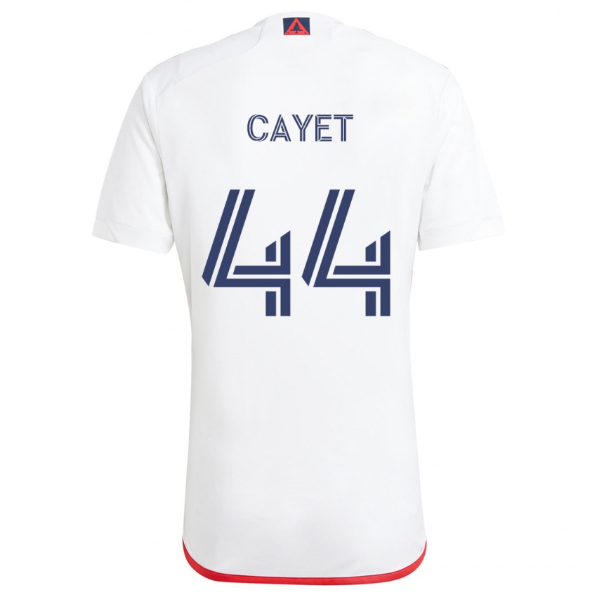 Kinderen Pierre Cayet #44 Wit Rood Uitshirt Uittenue 2024/25 T-Shirt België