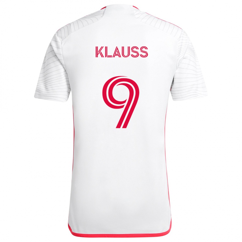 Kinder João Klauss #9 Weiß Rot Auswärtstrikot Trikot 2024/25 T-Shirt Belgien