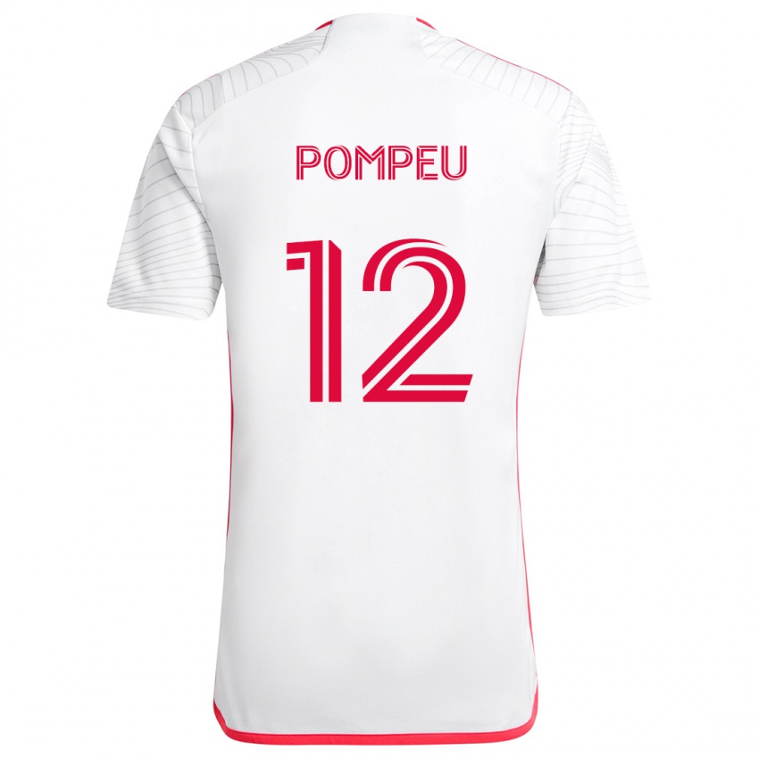 Kinder Célio Pompeu #12 Weiß Rot Auswärtstrikot Trikot 2024/25 T-Shirt Belgien