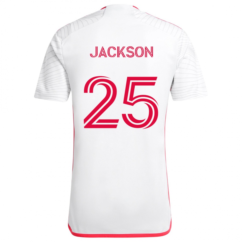 Kinderen Aziel Jackson #25 Wit Rood Uitshirt Uittenue 2024/25 T-Shirt België