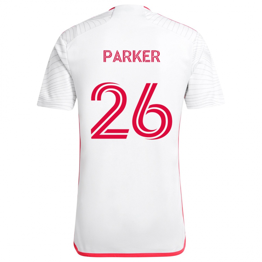 Kinderen Tim Parker #26 Wit Rood Uitshirt Uittenue 2024/25 T-Shirt België