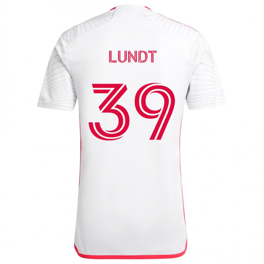 Kinder Ben Lundt #39 Weiß Rot Auswärtstrikot Trikot 2024/25 T-Shirt Belgien