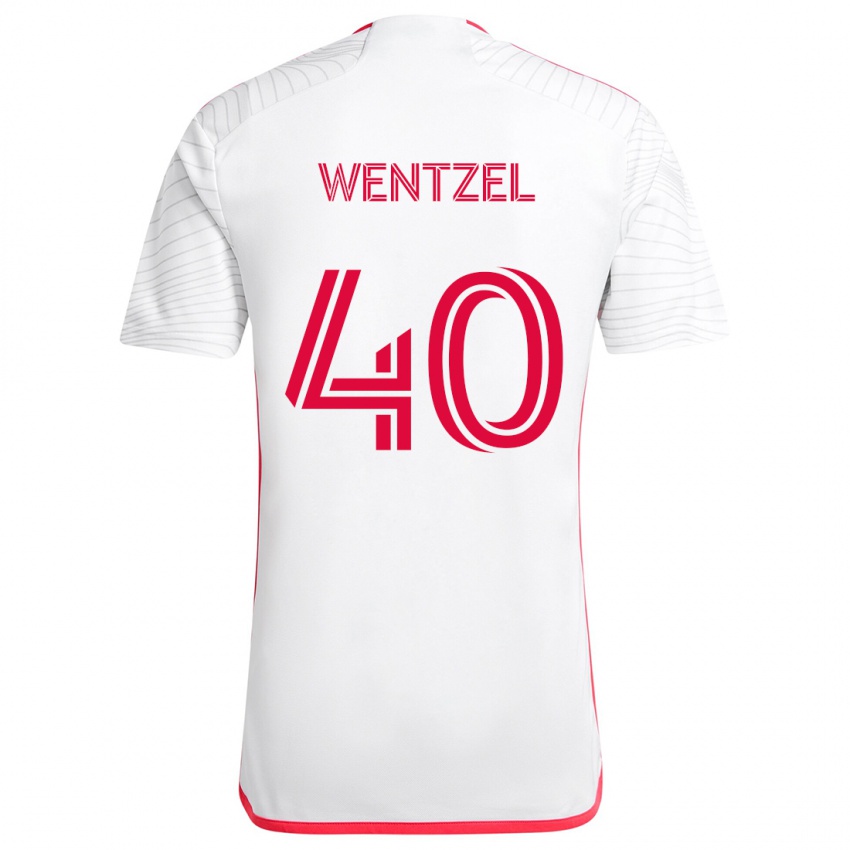 Kinderen Michael Wentzel #40 Wit Rood Uitshirt Uittenue 2024/25 T-Shirt België