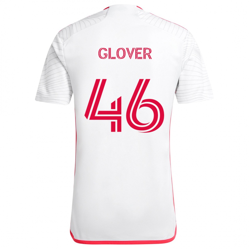 Kinder Caden Glover #46 Weiß Rot Auswärtstrikot Trikot 2024/25 T-Shirt Belgien