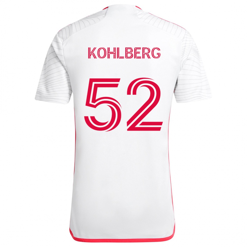 Kinderen Andrew Kohlberg #52 Wit Rood Uitshirt Uittenue 2024/25 T-Shirt België