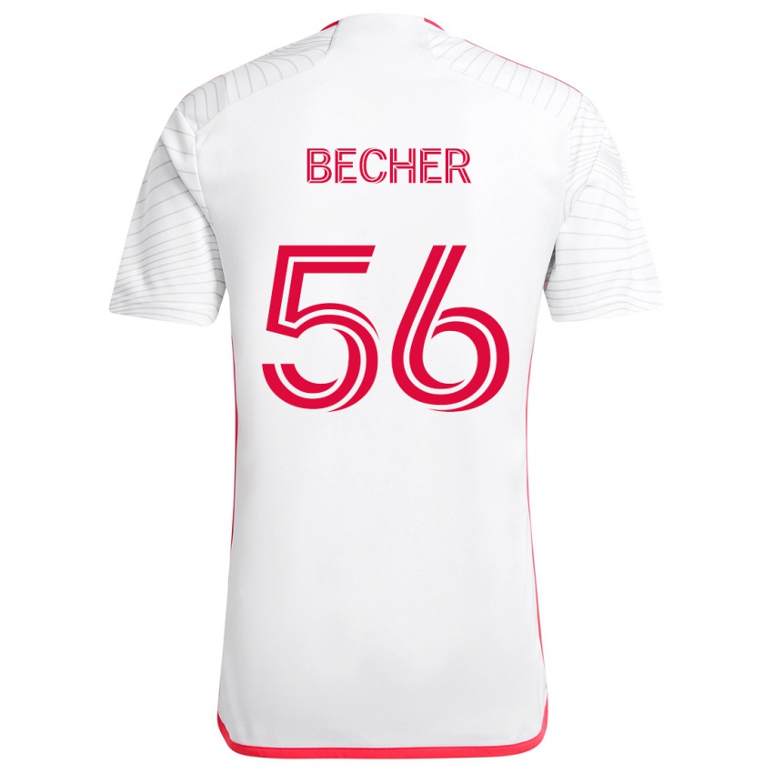 Kinderen Ryan Becher #56 Wit Rood Uitshirt Uittenue 2024/25 T-Shirt België