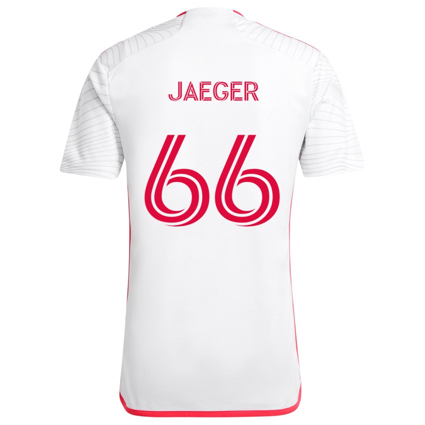 Kinderen Kai Jaeger #66 Wit Rood Uitshirt Uittenue 2024/25 T-Shirt België