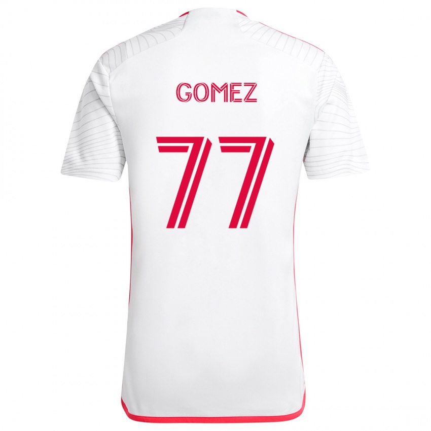 Kinderen Sam Gomez #77 Wit Rood Uitshirt Uittenue 2024/25 T-Shirt België