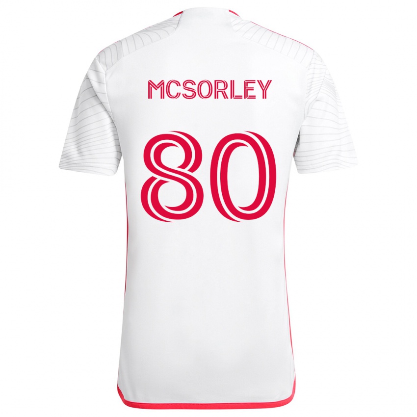 Kinderen Brendan Mcsorley #80 Wit Rood Uitshirt Uittenue 2024/25 T-Shirt België