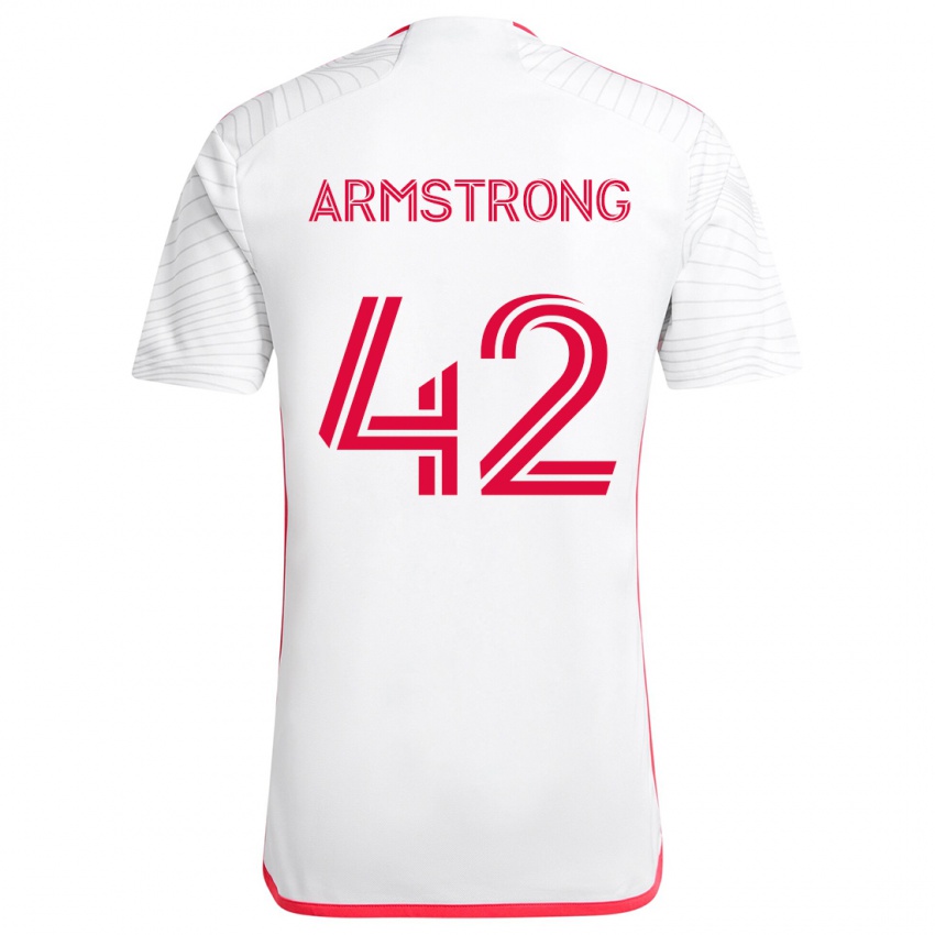 Kinder Ezra Armstrong #42 Weiß Rot Auswärtstrikot Trikot 2024/25 T-Shirt Belgien