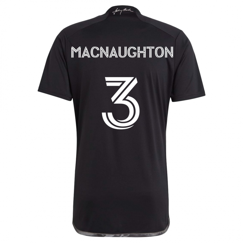 Enfant Maillot Lukas Macnaughton #3 Noir Tenues Extérieur 2024/25 T-Shirt Belgique