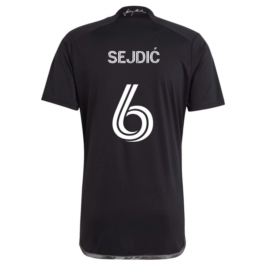 Kinderen Amar Sejdić #6 Zwart Uitshirt Uittenue 2024/25 T-Shirt België