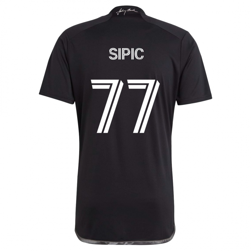 Kinderen Adem Sipić #77 Zwart Uitshirt Uittenue 2024/25 T-Shirt België