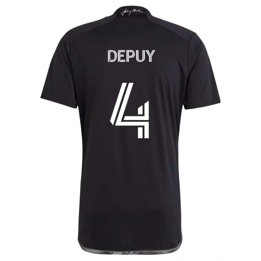 Kinderen Nick Depuy #4 Zwart Uitshirt Uittenue 2024/25 T-Shirt België