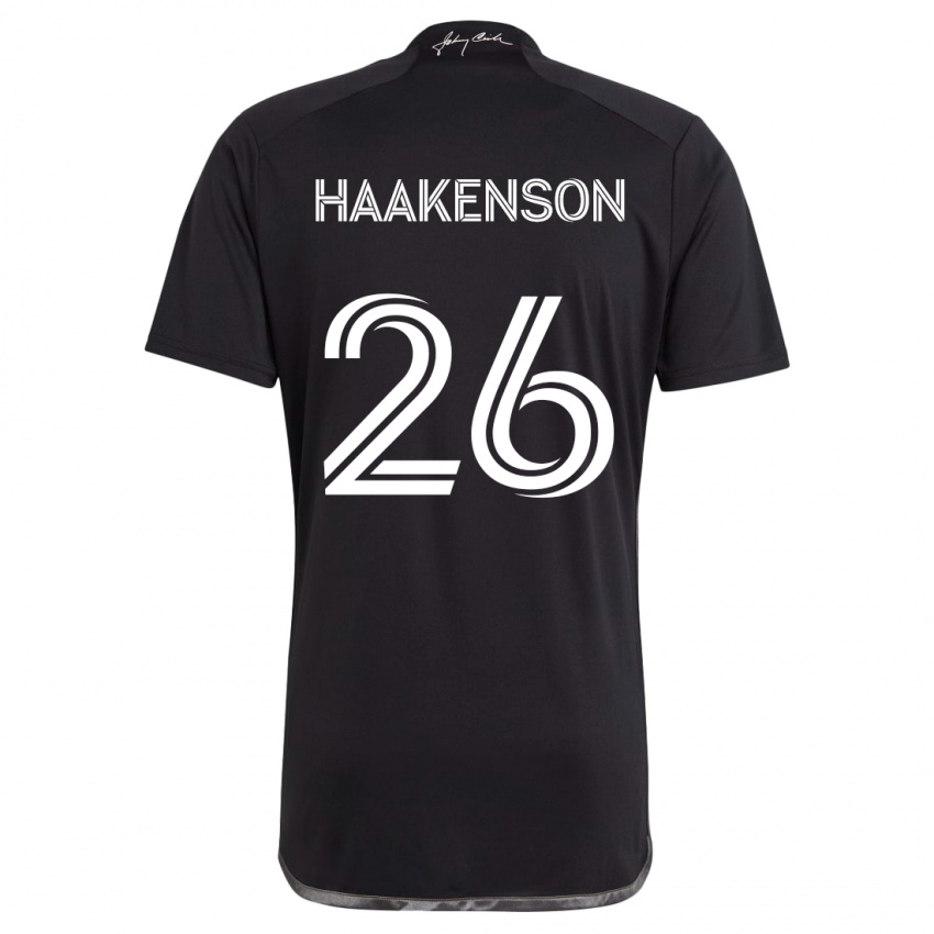 Kinderen Luke Haakenson #26 Zwart Uitshirt Uittenue 2024/25 T-Shirt België