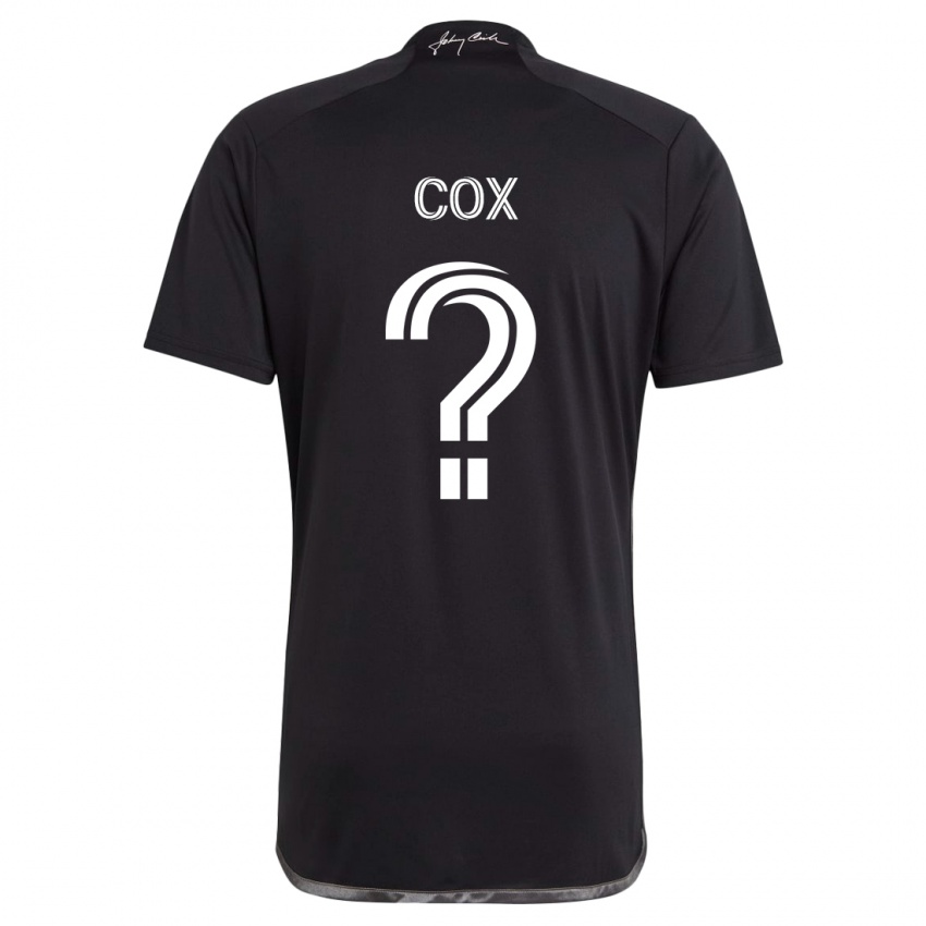 Kinderen Justin Cox #0 Zwart Uitshirt Uittenue 2024/25 T-Shirt België