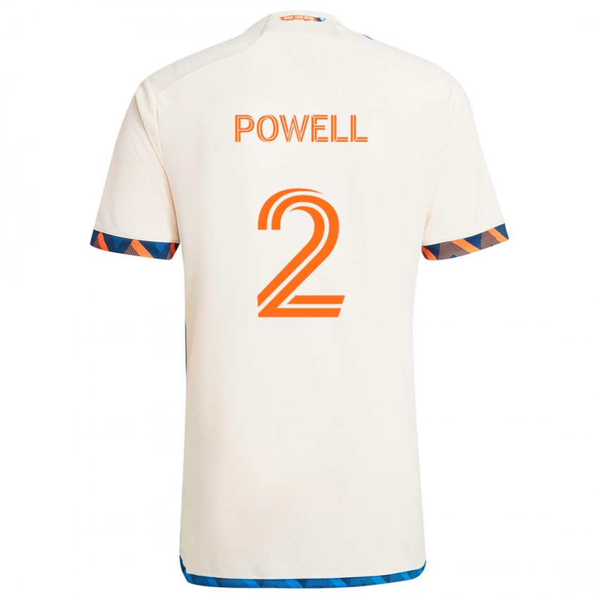 Kinderen Alvas Powell #2 Wit Oranje Uitshirt Uittenue 2024/25 T-Shirt België