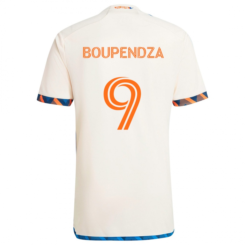 Kinderen Aaron Boupendza #9 Wit Oranje Uitshirt Uittenue 2024/25 T-Shirt België