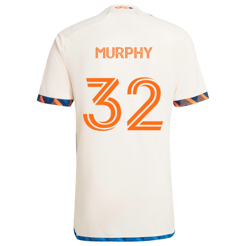 Kinderen Ian Murphy #32 Wit Oranje Uitshirt Uittenue 2024/25 T-Shirt België