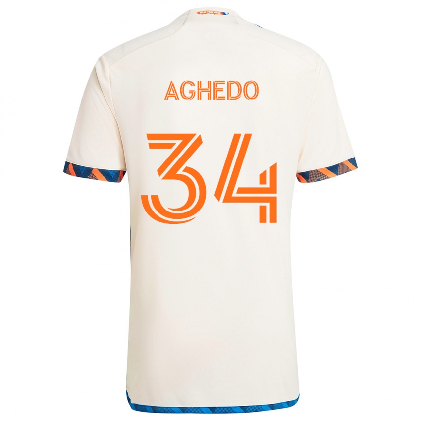 Kinderen London Aghedo #34 Wit Oranje Uitshirt Uittenue 2024/25 T-Shirt België