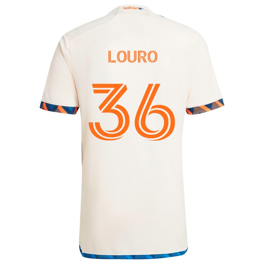 Kinderen Evan Louro #36 Wit Oranje Uitshirt Uittenue 2024/25 T-Shirt België