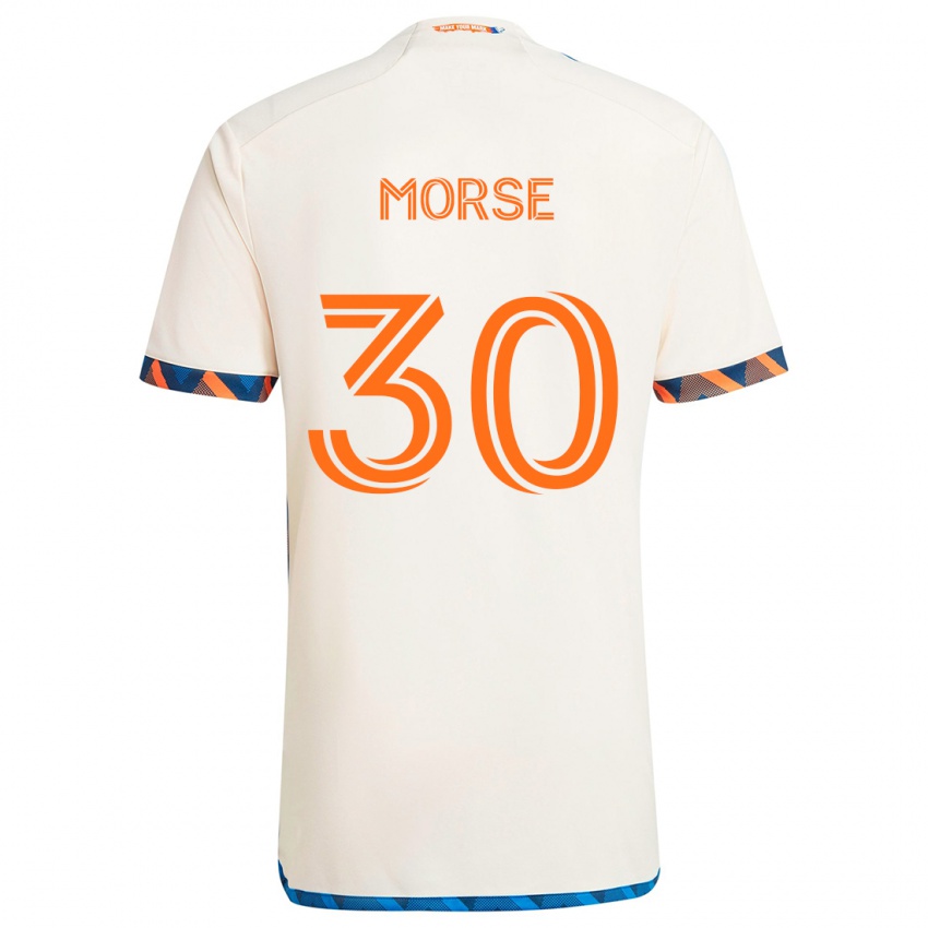 Kinderen Hunter Morse #30 Wit Oranje Uitshirt Uittenue 2024/25 T-Shirt België