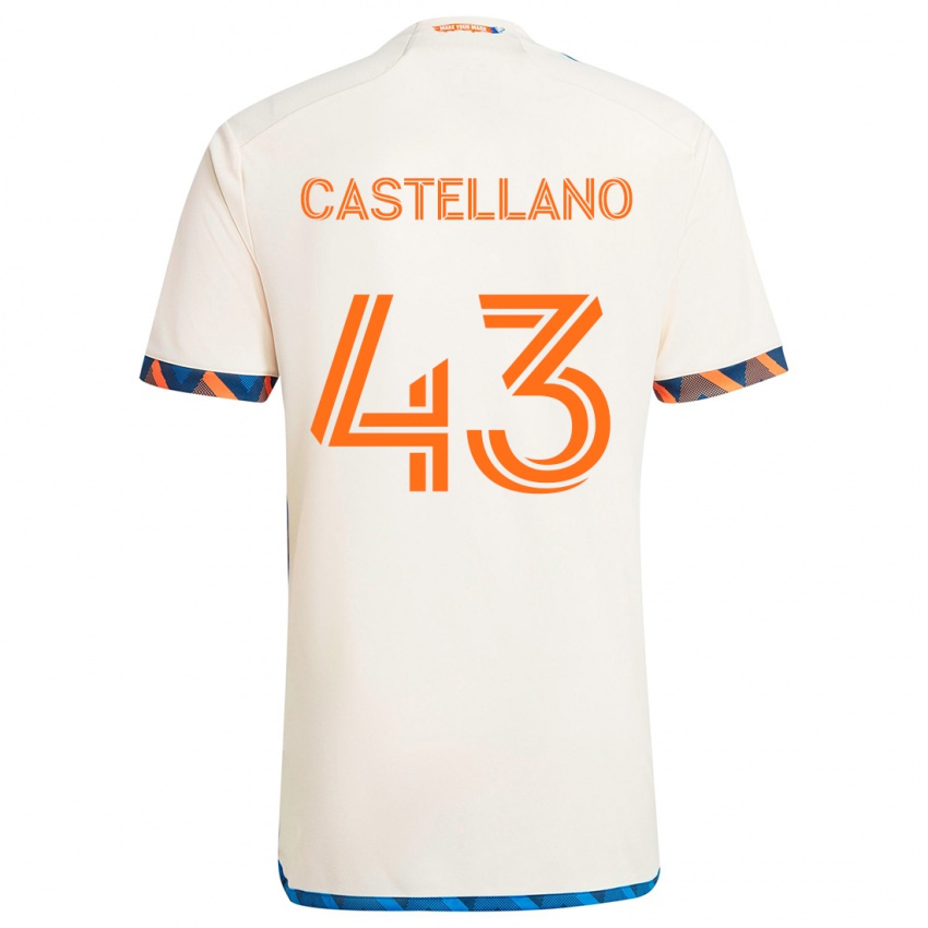 Kinderen Jesús Castellano #43 Wit Oranje Uitshirt Uittenue 2024/25 T-Shirt België