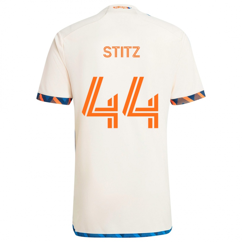 Kinderen Ben Stitz #44 Wit Oranje Uitshirt Uittenue 2024/25 T-Shirt België