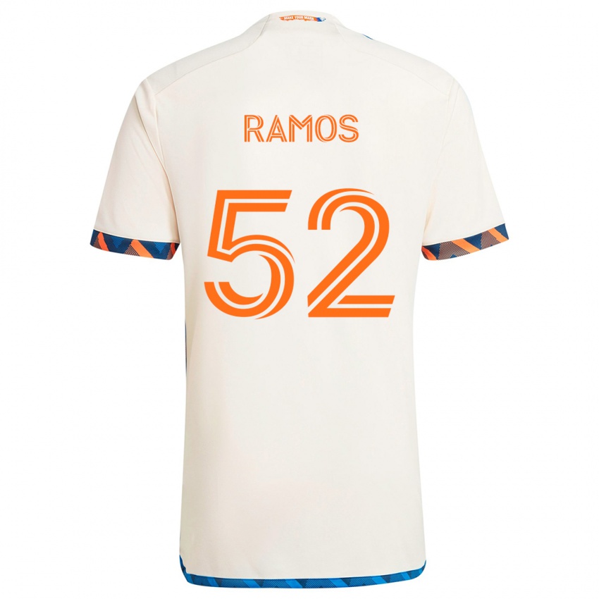 Enfant Maillot Yair Ramos #52 Blanc Orange Tenues Extérieur 2024/25 T-Shirt Belgique