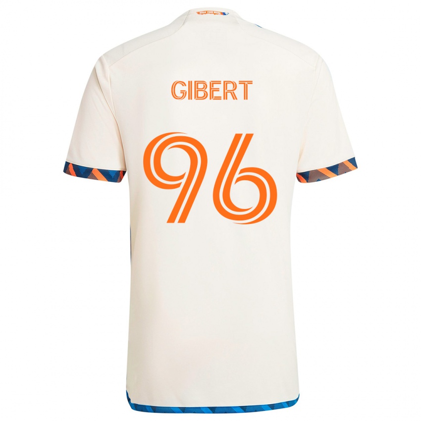 Enfant Maillot Gaël Gibert #96 Blanc Orange Tenues Extérieur 2024/25 T-Shirt Belgique