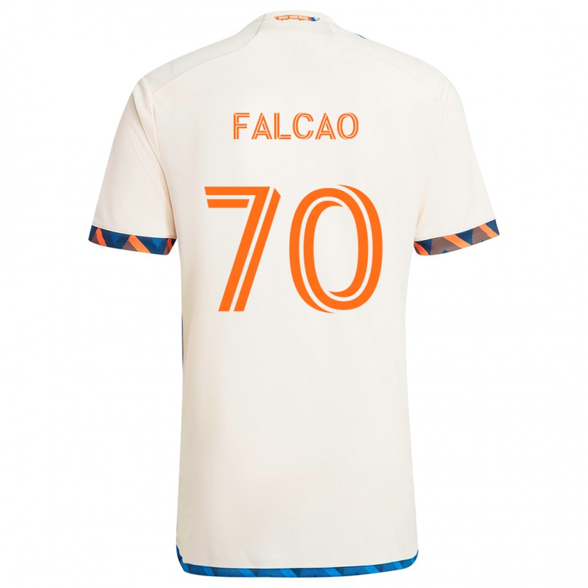 Enfant Maillot Kiano Falcao #70 Blanc Orange Tenues Extérieur 2024/25 T-Shirt Belgique