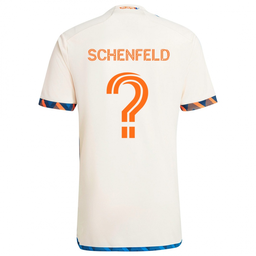 Enfant Maillot Matthew Schenfeld #0 Blanc Orange Tenues Extérieur 2024/25 T-Shirt Belgique