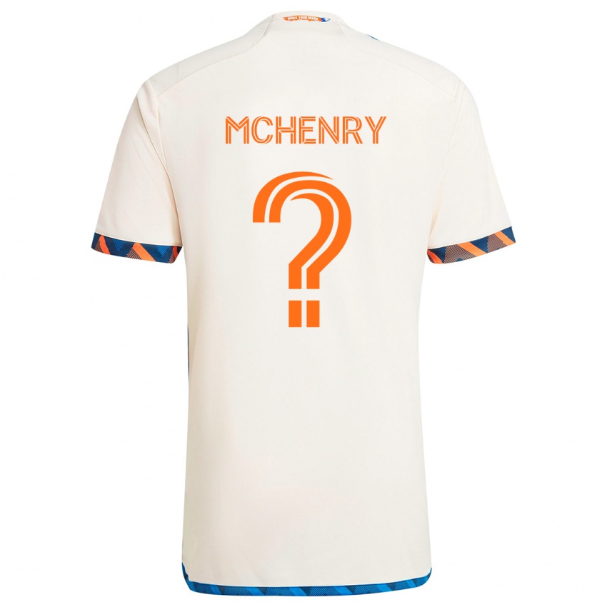 Enfant Maillot Nicholas Mchenry #0 Blanc Orange Tenues Extérieur 2024/25 T-Shirt Belgique