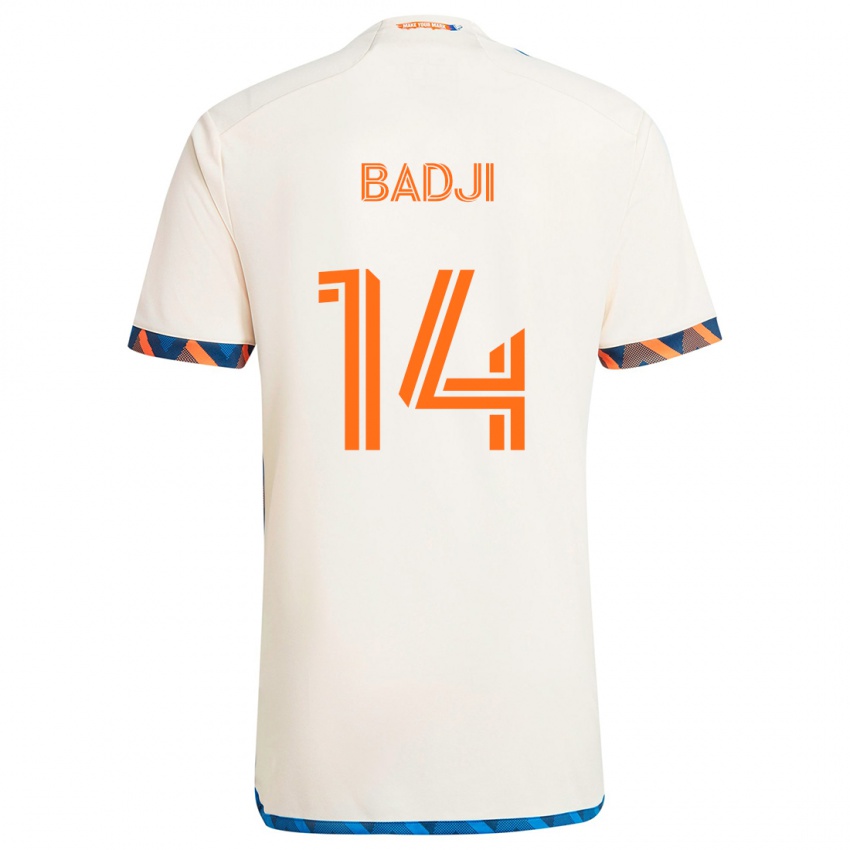 Kinderen Dominique Badji #14 Wit Oranje Uitshirt Uittenue 2024/25 T-Shirt België