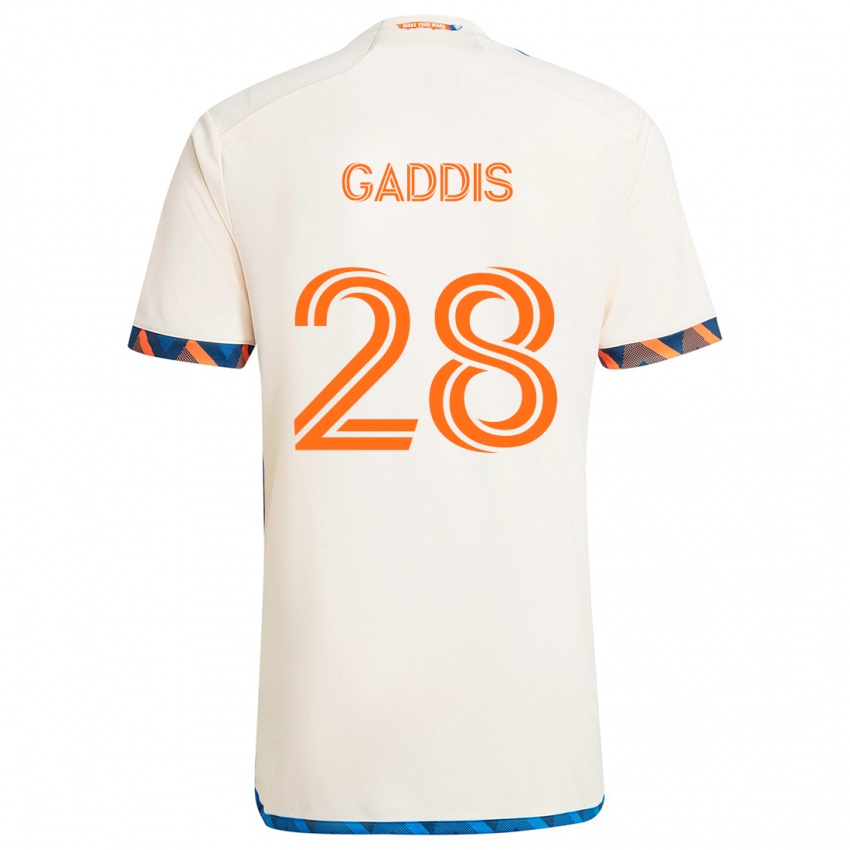 Enfant Maillot Raymon Gaddis #28 Blanc Orange Tenues Extérieur 2024/25 T-Shirt Belgique