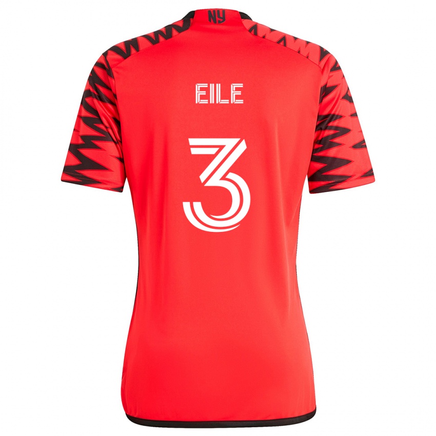 Kinderen Noah Eile #3 Rood Zwart Wit Uitshirt Uittenue 2024/25 T-Shirt België