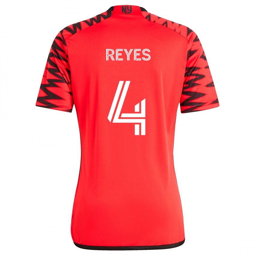 Kinder Andrés Reyes #4 Rot Schwarz Weiß Auswärtstrikot Trikot 2024/25 T-Shirt Belgien