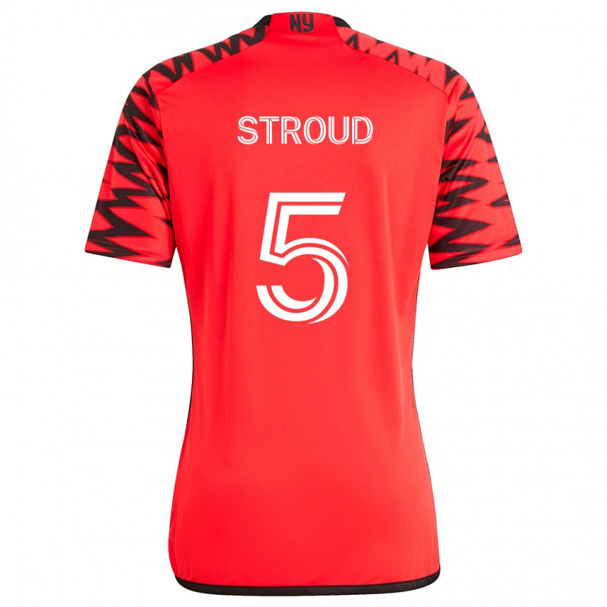 Kinderen Peter Stroud #5 Rood Zwart Wit Uitshirt Uittenue 2024/25 T-Shirt België