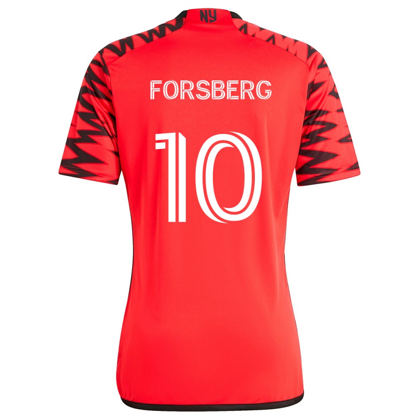 Kinderen Emil Forsberg #10 Rood Zwart Wit Uitshirt Uittenue 2024/25 T-Shirt België