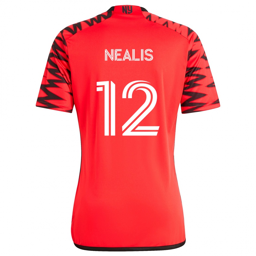 Kinderen Dylan Nealis #12 Rood Zwart Wit Uitshirt Uittenue 2024/25 T-Shirt België