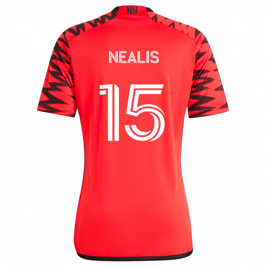 Kinderen Sean Nealis #15 Rood Zwart Wit Uitshirt Uittenue 2024/25 T-Shirt België