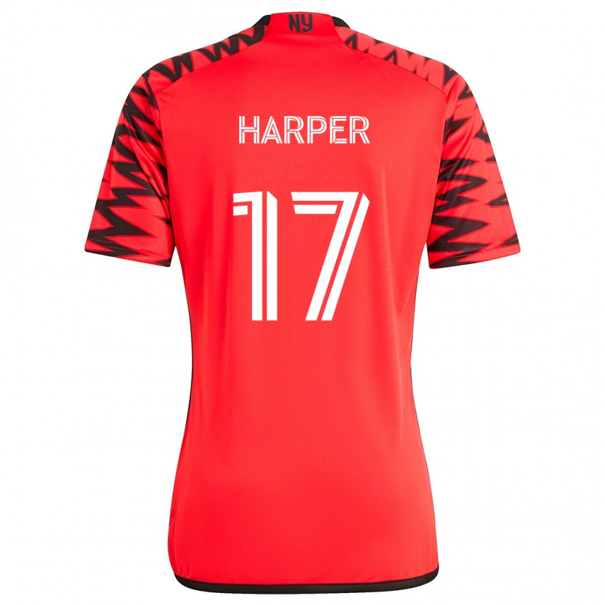 Kinderen Cameron Harper #17 Rood Zwart Wit Uitshirt Uittenue 2024/25 T-Shirt België