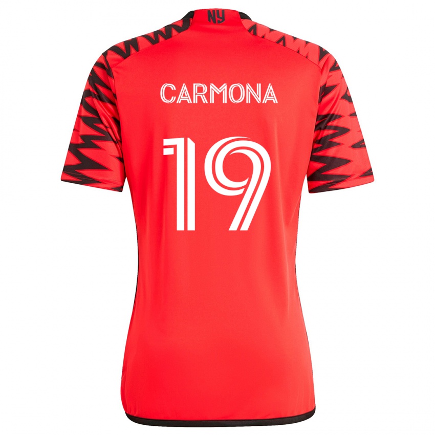 Kinderen Wikelman Carmona #19 Rood Zwart Wit Uitshirt Uittenue 2024/25 T-Shirt België